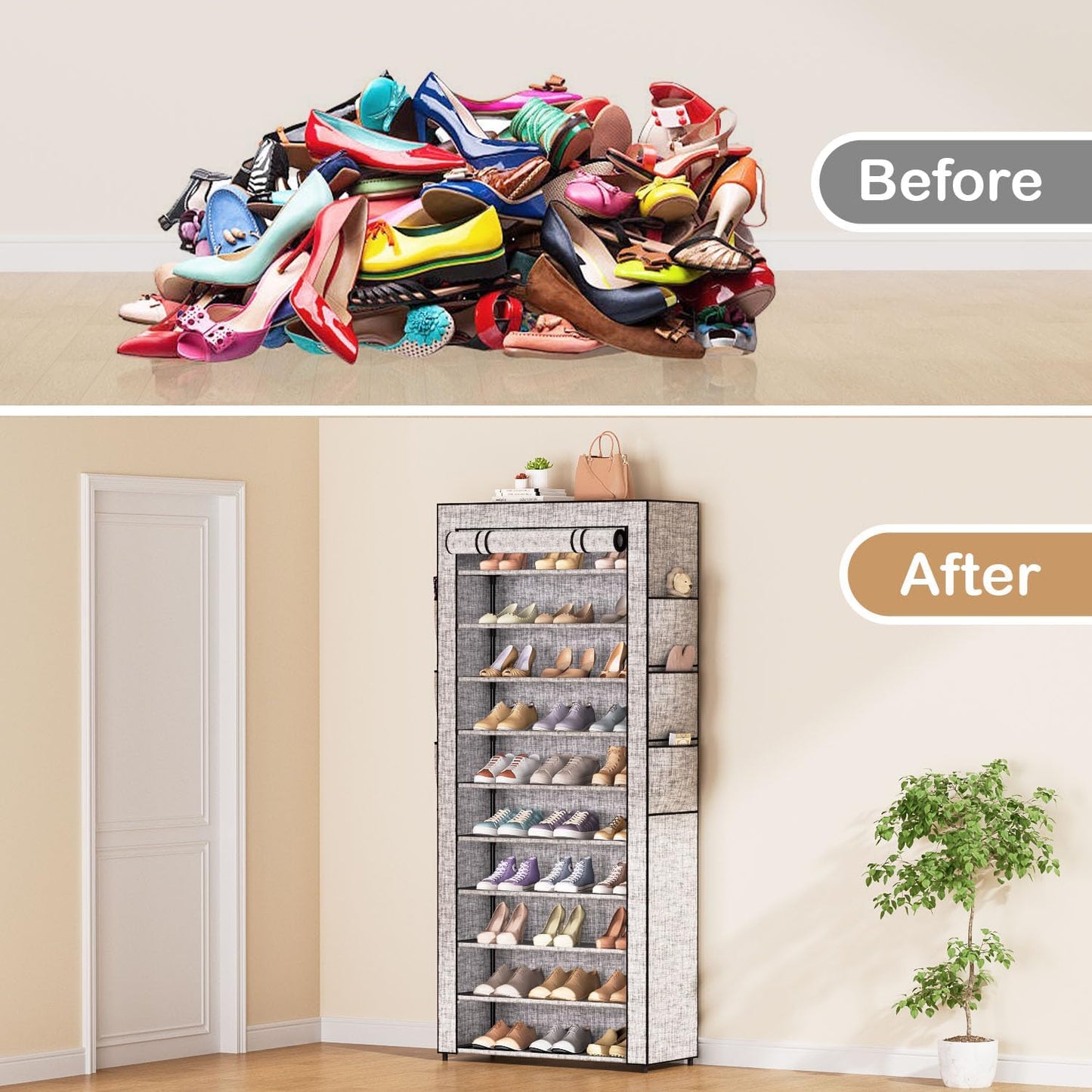 Tall Metal Shoe Rack Organizer