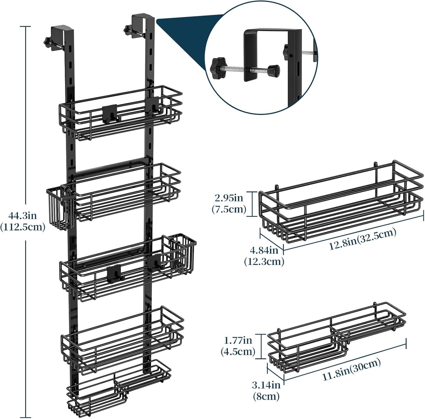 Over Door Adjustable Shower Caddy Organizer