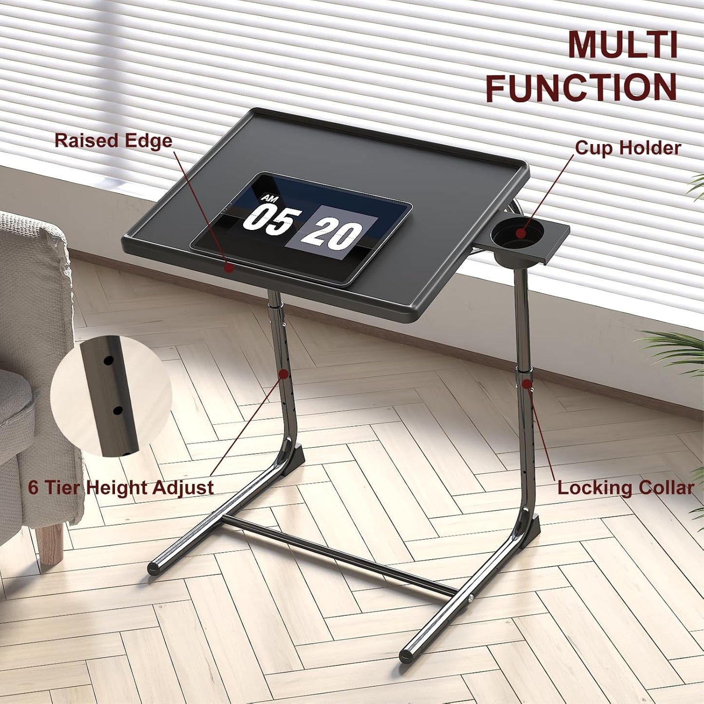 Adjustable Folding TV Tray Table