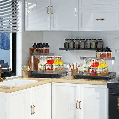 1Pc 2Tier Pull Out Under Sink Organizer Cabinet Organizer With Sliding Drawer Tray L Shaped Slide Out Storage Shelves For Bathroom Kitchen Cabinet