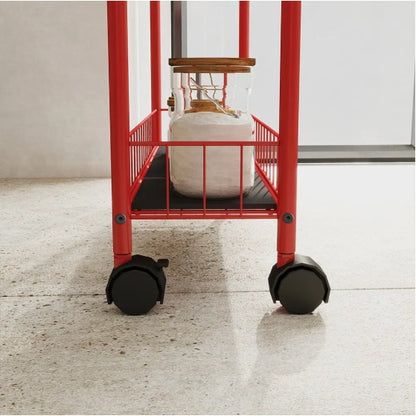 6-Tier Rolling Cart Gap Kitchen Slim Slide Out Storage Tower Rack With Wheels,Baskets,6 For Kitchen,Bathroom Laundry Narrow Piaces Utility Cart,Red
