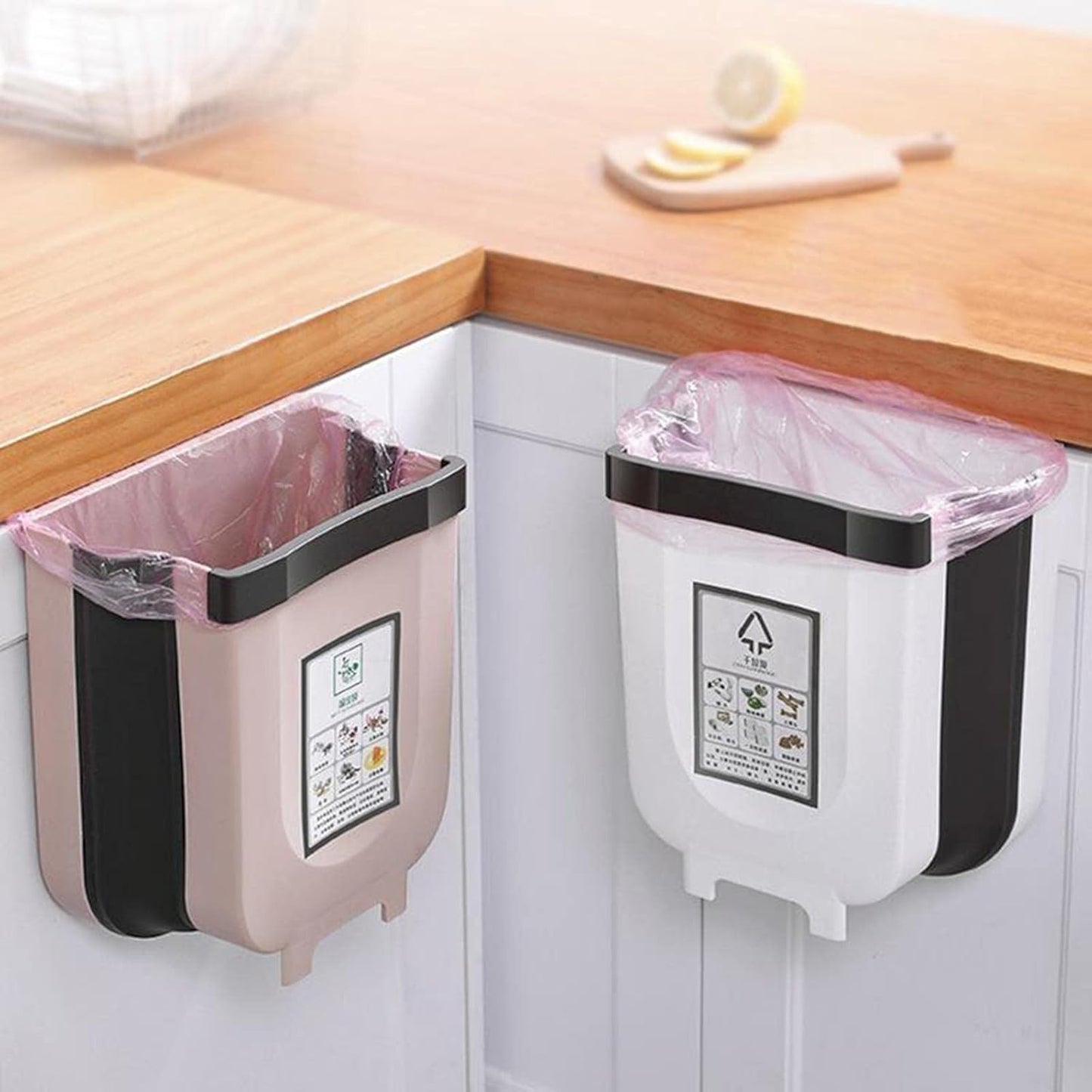 Foldable Kitchen Trash Can Organizer