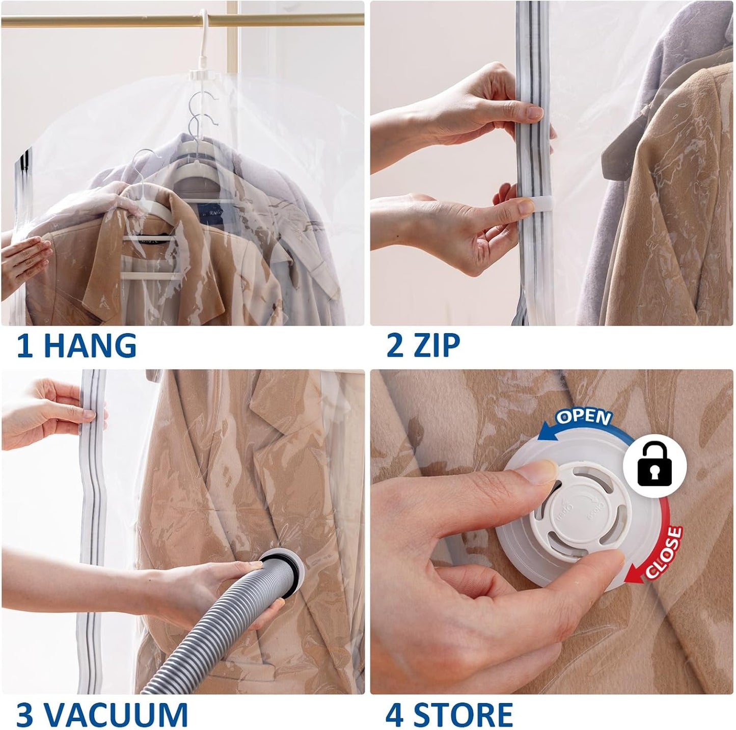 Hanging Vacuum Storage Bags Organizer