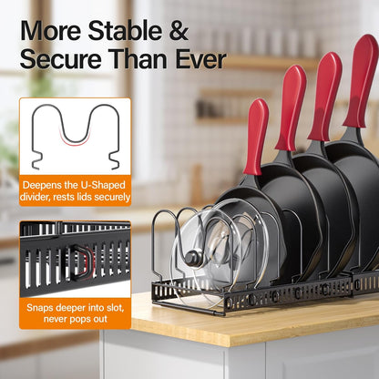 Expandable Pots and Pans Organizer Rack