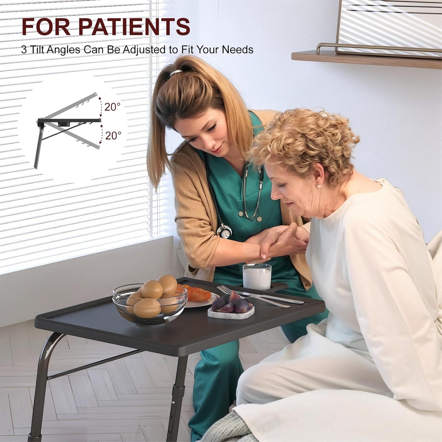 Adjustable Folding TV Tray Table