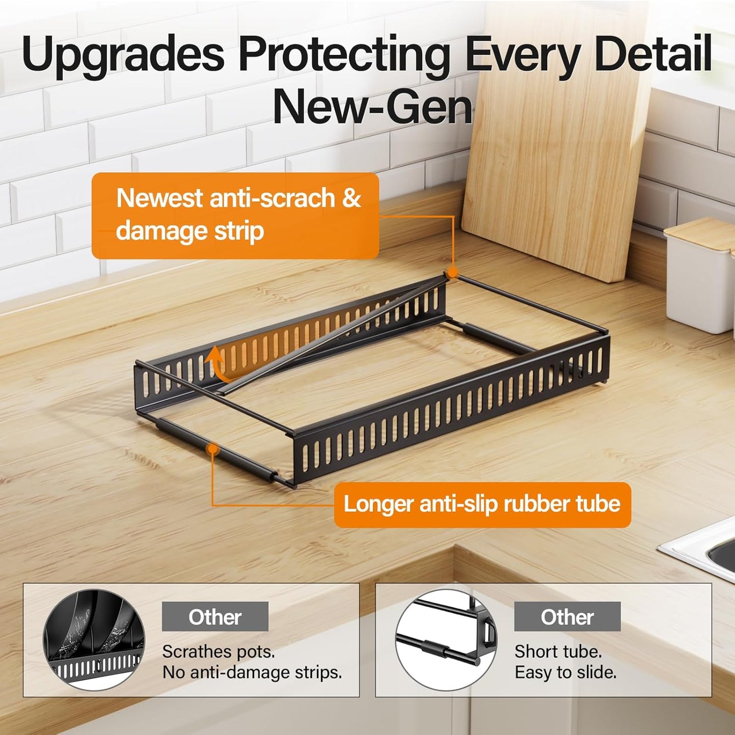 Expandable Pots and Pans Organizer Rack