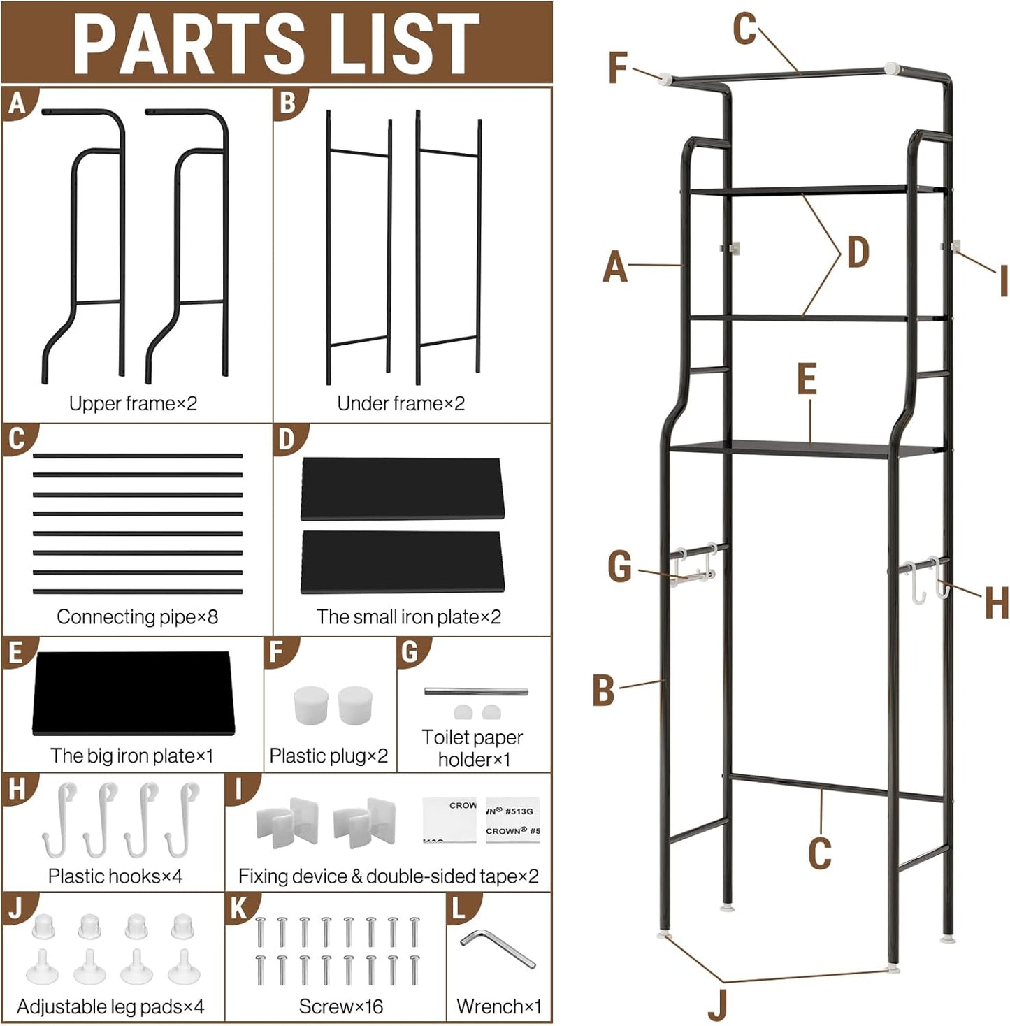 Over Toilet Bathroom Storage Cabinet