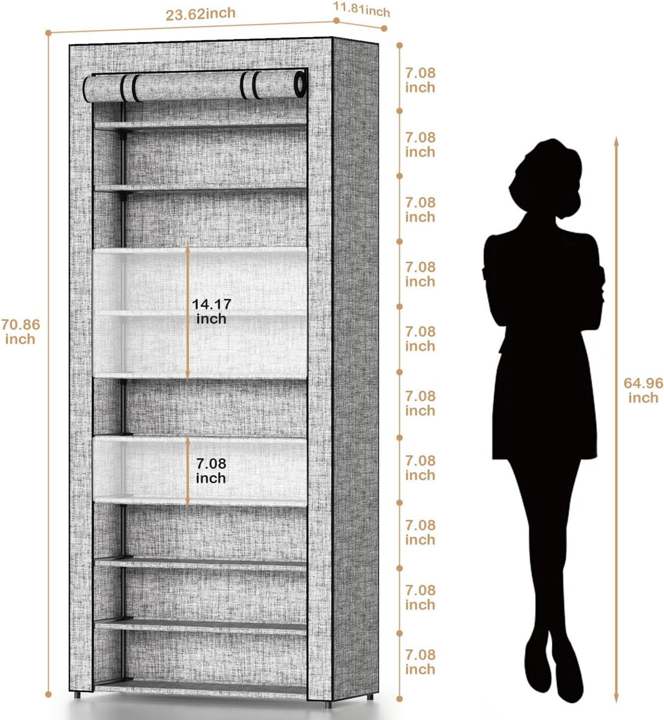 Tall Metal Shoe Rack Organizer