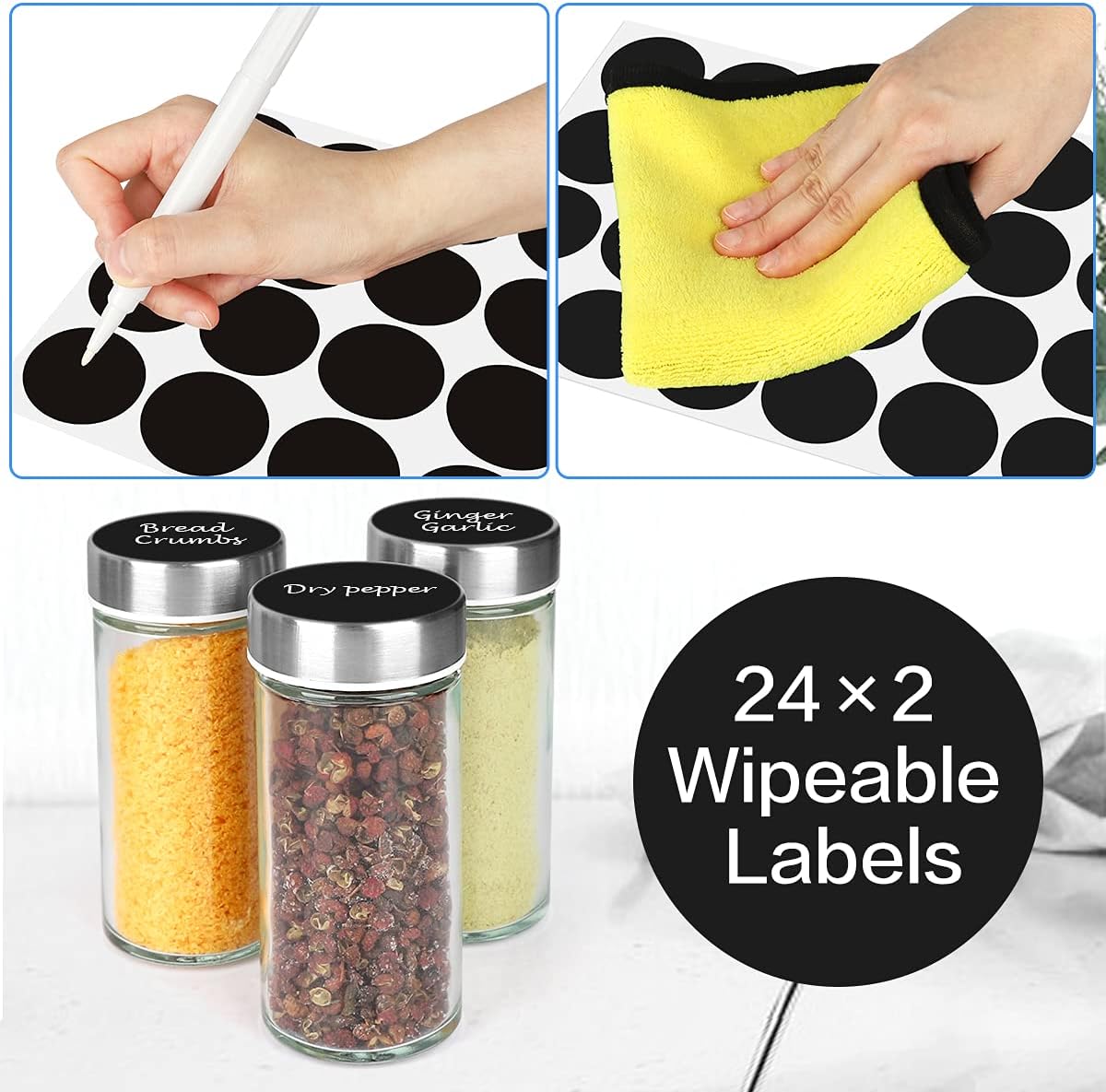 Rotating Spice Rack Organizer with Jars