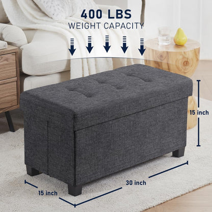 Foldable Storage Ottoman Bench Organizer
