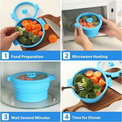 Collapsible Silicone Microwave Cooking Bowls