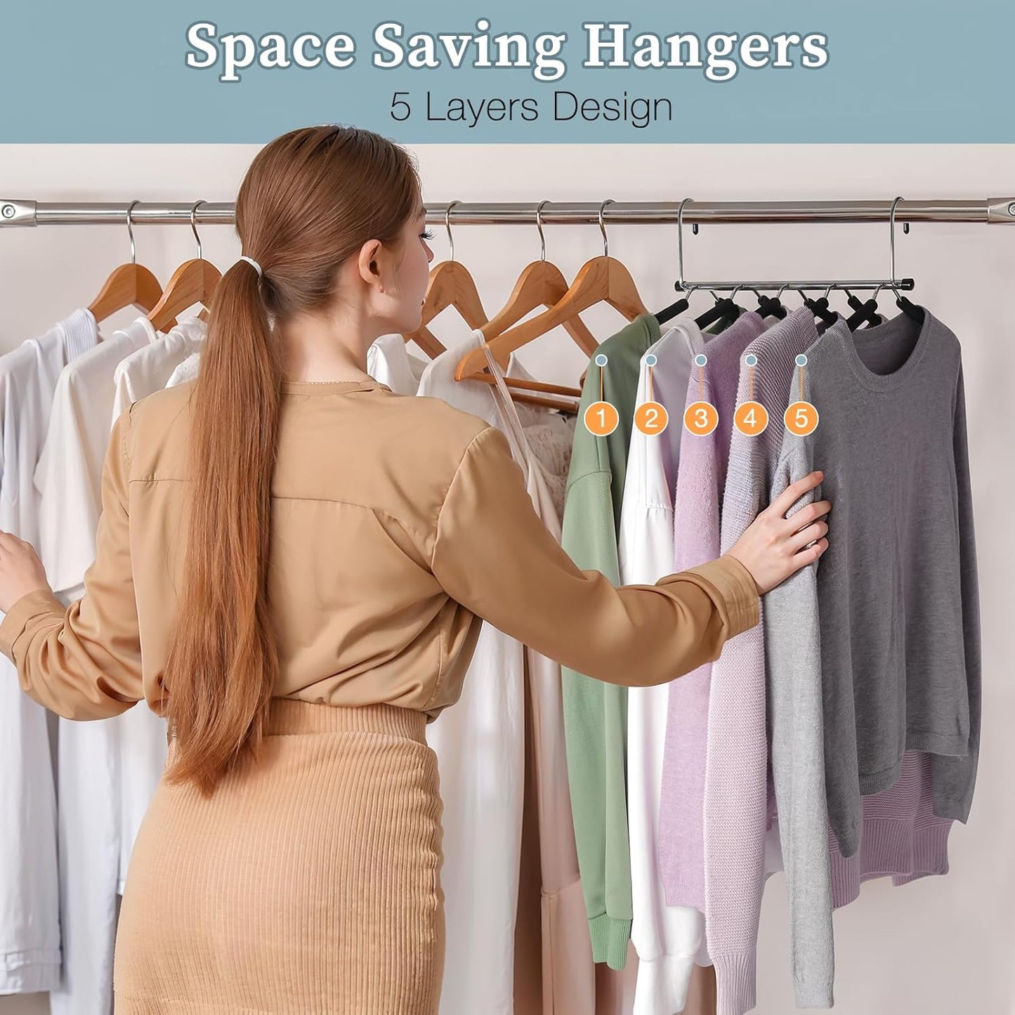 Space Saving Multi-Layer Clothes Hangers