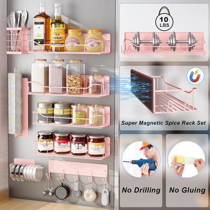 Magnetic Spice Rack Organizer Set