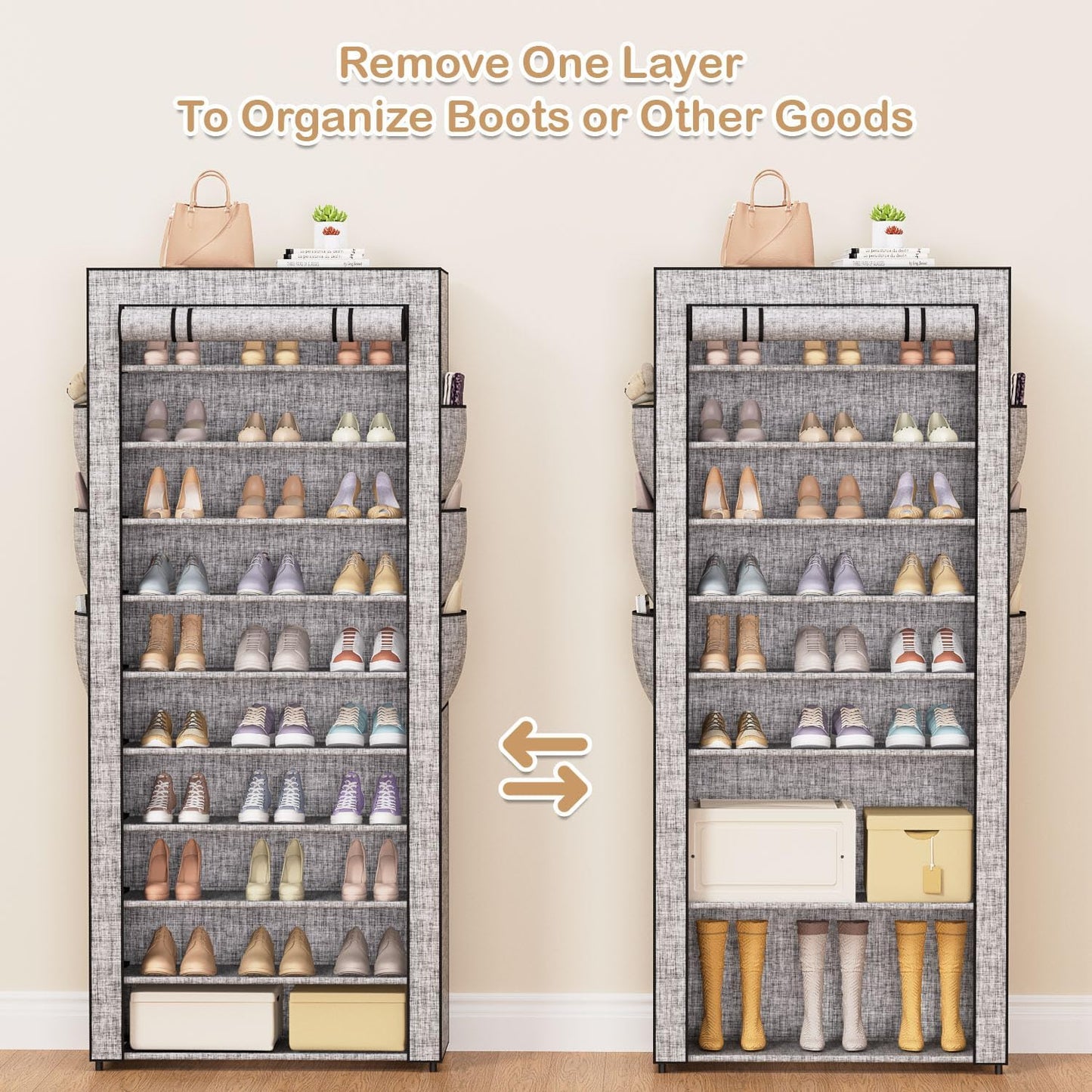 Tall Metal Shoe Rack Organizer