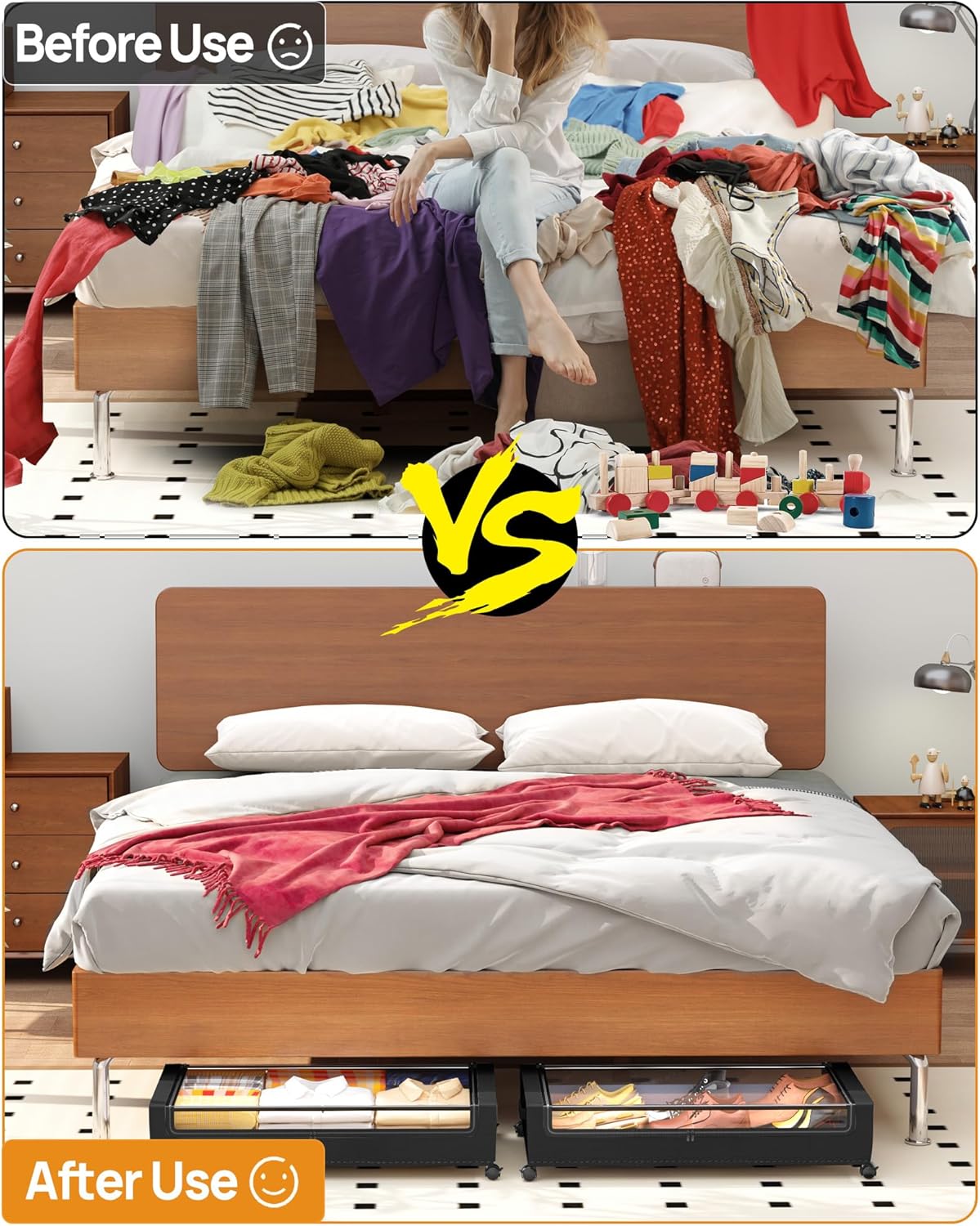 Rolling Under Bed Storage Organizer