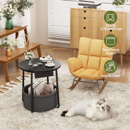 LED Nightstand Side Table Organizer