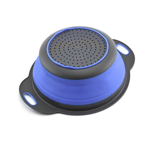 Blue Round Collapsible Kitchen Colander